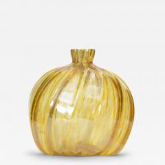 Iridescent Yellow Handblown Glass Bud Vase - 4720880