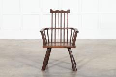 Irish 19thC Vernacular Oak Elm Famine Chair - 3939717