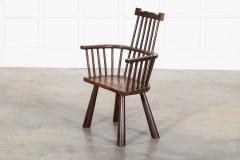 Irish 19thC Vernacular Oak Elm Famine Chair - 3939718