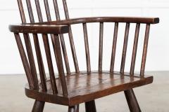 Irish 19thC Vernacular Oak Elm Famine Chair - 3939724