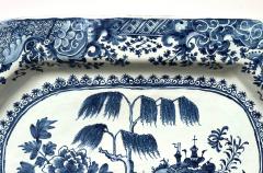 Irish Delft Blue and White Chinoiserie Platter of Massive Scale circa 1760 - 4557310