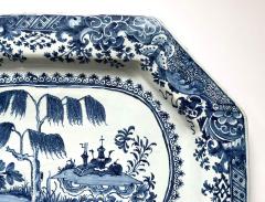 Irish Delft Blue and White Chinoiserie Platter of Massive Scale circa 1760 - 4557311