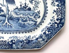 Irish Delft Blue and White Chinoiserie Platter of Massive Scale circa 1760 - 4557312