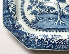 Irish Delft Blue and White Chinoiserie Platter of Massive Scale circa 1760 - 4557314