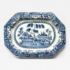 Irish Delft Blue and White Chinoiserie Platter of Massive Scale circa 1760 - 4558361