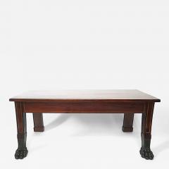 Irish George III Neoclassical Inlaid Mahogany Hall Bench circa 1805 - 4213850