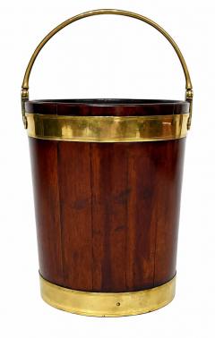 Irish Georgian Brass Bound Mahogany Peat or Turf Bucket c 1780 - 4807492