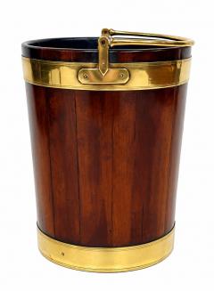 Irish Georgian Brass Bound Mahogany Peat or Turf Bucket c 1780 - 4807496