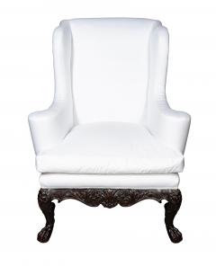 Irish Georgian Style Mahogany Wing Chair - 4645455