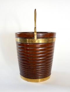 Irish Georgian Turned Mahogany and Brass Peat or Kindling Bucket - 2440018