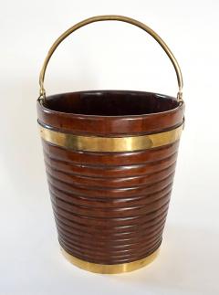 Irish Georgian Turned Mahogany and Brass Peat or Kindling Bucket - 2440020