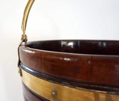 Irish Georgian Turned Mahogany and Brass Peat or Kindling Bucket - 2440028