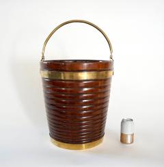 Irish Georgian Turned Mahogany and Brass Peat or Kindling Bucket - 2440029