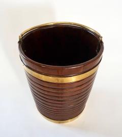 Irish Georgian Turned Mahogany and Brass Peat or Kindling Bucket - 2440030