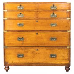 Irish Mahogany And Brass Bound Campaign Chest By Ross Co  - 4706619