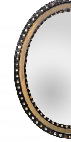 Irish Regency Ebonized And Beaded Glass Mirror - 4723498