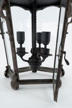 Iron Glass and Tole Pentagonal Lantern - 3159274