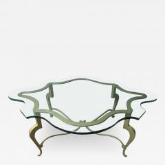 Iron Scalloped Edge and Glass Coffee Table - 2090364