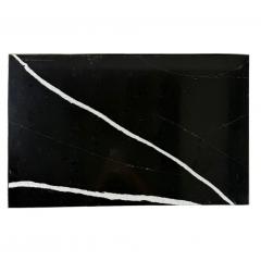 Iron Scroll Form Side Table with Black Marble Top - 4421551