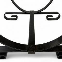 Iron Scroll Form Side Table with Black Marble Top - 4421552