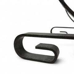 Iron Scroll Form Side Table with Black Marble Top - 4421554