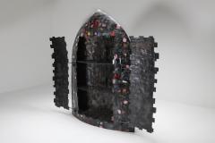Iron Sculpture and Cabinet Madio Medievale by A Spazzapan 1970s - 1555730