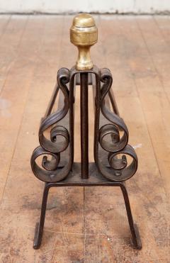 Iron and Brass Lyre Andirons - 3125425
