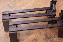Iron and Brass Lyre Andirons - 3125427
