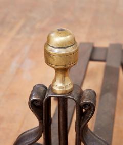Iron and Brass Lyre Andirons - 3125430