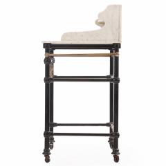 Iron and Brass Marble Top Stand likely French Late 19th C  - 4497686