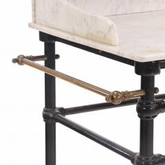 Iron and Brass Marble Top Stand likely French Late 19th C  - 4497690