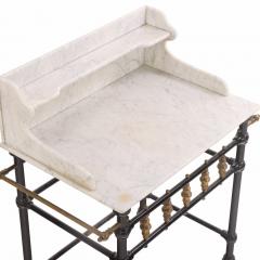 Iron and Brass Marble Top Stand likely French Late 19th C  - 4497691