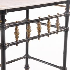 Iron and Brass Marble Top Stand likely French Late 19th C  - 4497693