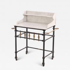 Iron and Brass Marble Top Stand likely French Late 19th C  - 4498835