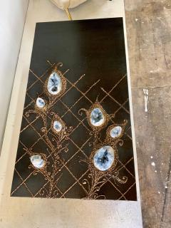 Iron and Bronze Floral Design Natural Celestite Studio Coffee Table - 4632980