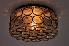 Iron and Glass Flush Mount - 409060