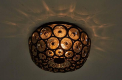 Iron and Glass Flush Mount - 409065
