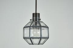 Iron and Glass Lantern Three Row Pendant - 226580