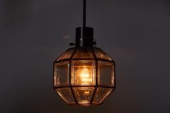 Iron and Glass Lantern Three Row Pendant - 226584