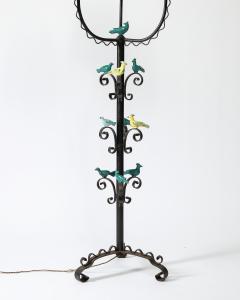 Iron and Glazed Ceramic Floor Lamp France c 1940 - 3813889