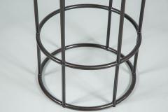 Iron and Leather Circular Barstool - 202279