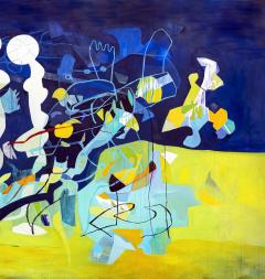 Isabel Brinck Abstract Oil Painting on Canvas Title Theres people on the moon  - 4397280