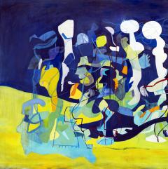 Isabel Brinck Abstract Oil Painting on Canvas Title Theres people on the moon  - 4397281