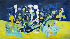 Isabel Brinck Abstract Oil Painting on Canvas Title Theres people on the moon  - 4399196