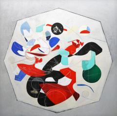 Isabel Brinck Abstract Oil Painting on Canvas Titled Throughout the Night  - 4399199