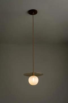 Isabel Moncada COMETA pendant light Minimalist Hammered Finish White Handblown Glass Globe - 3837893