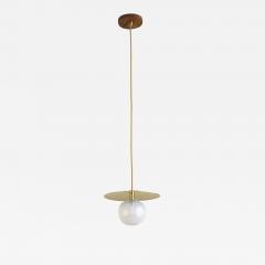 Isabel Moncada COMETA pendant light Minimalist Hammered Finish White Handblown Glass Globe - 3907654