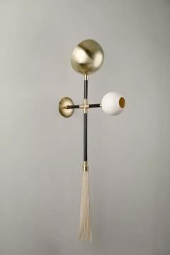 Isabel Moncada GOGO sconce Polished Finish Handmade Porcelain Globe Horsehair Tassel - 3837932