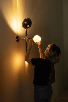 Isabel Moncada GOGO sconce Vintage Finish Porcelain Handmade Globes Horsehair Tassel - 3837897