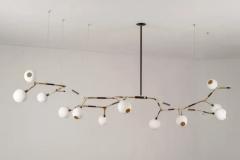 Isabel Moncada MANTIS 13 pendant light Polished Lost Wax Bronze 13 White Porcelain Globes - 3837852